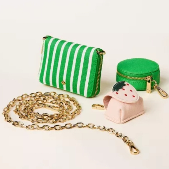 Kate Spade x Target Limited Edition Stripe Mini Crossbody Bag Green & White - Picture 5 of 13